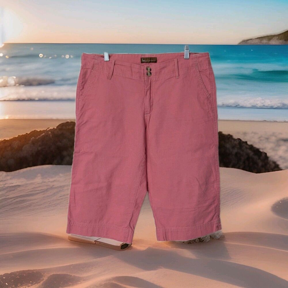 Lee One True Fit Linen Blend Capris Women's Size 16 Medium